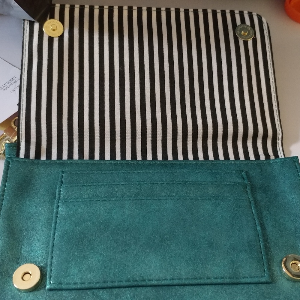💙HP!!💙Betsey Johnson turquoise glitzy wristlet - Picture 3 of 4